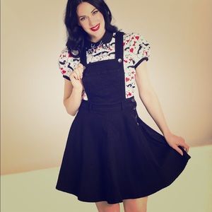 Hell Bunny Dakota Denim Pinafore Dress